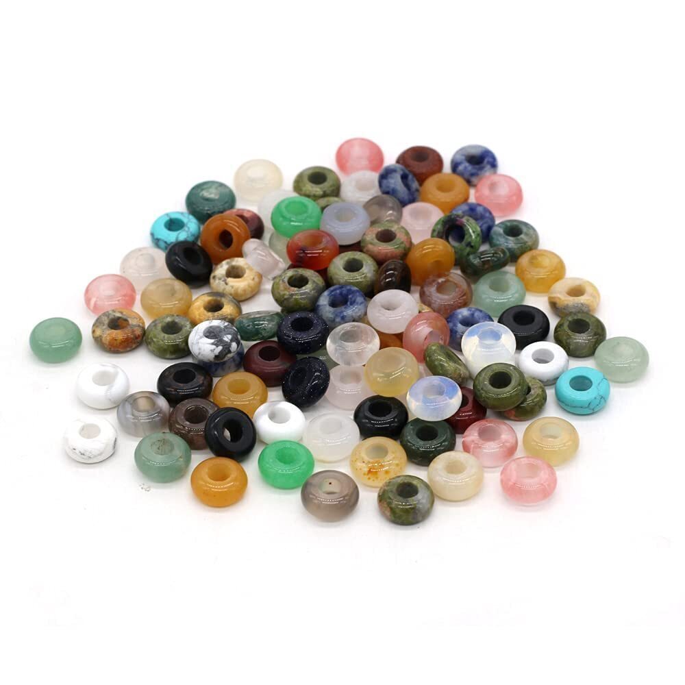 1640 30 Pcs Mixed Stone Bead Ring & Jewelry Making Kit - Blue Black